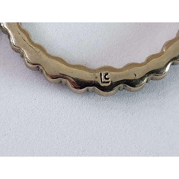 EUC Liz Claiborne Earthtone Gold-Tone Rhinestone Hoop Earrings - Picture 4 of 5